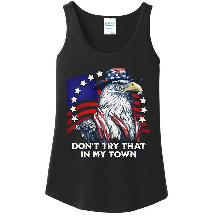 Vintage Retro Dont Try That In My Town American Eagle USA Ladies Essential Tank