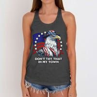 Vintage Retro Dont Try That In My Town American Eagle USA Women's Knotted Racerback Tank