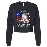 Vintage Retro Dont Try That In My Town American Eagle USA Cropped Pullover Crew