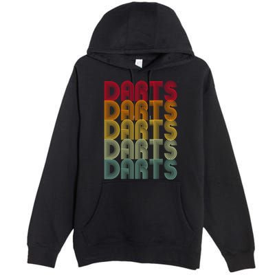 Vintage Retro Darts Premium Pullover Hoodie