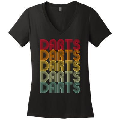 Vintage Retro Darts Women's V-Neck T-Shirt