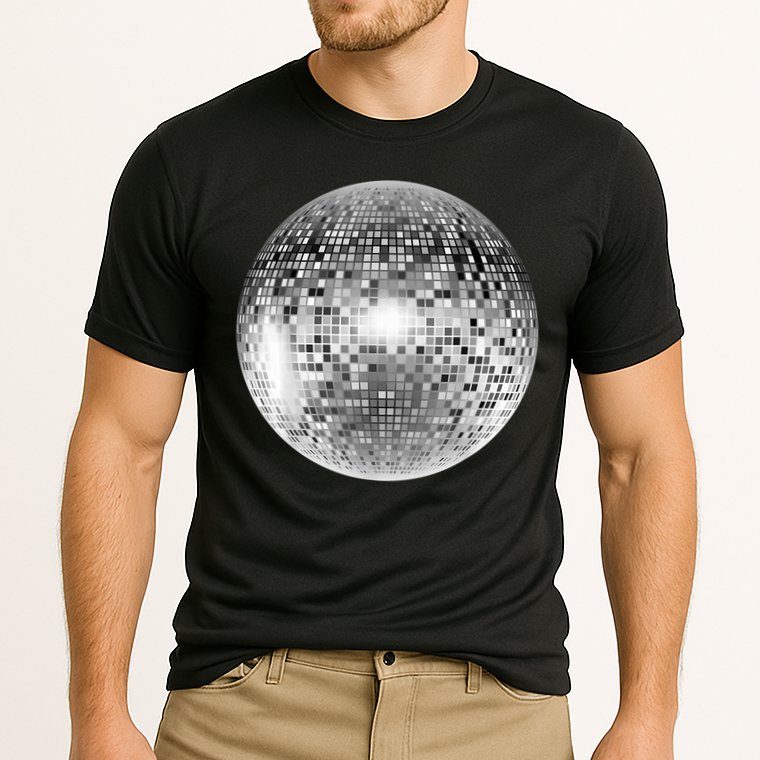 Vintage Retro Disco Ball Retro 1980s DJ Cooling Performance Crew T-Shirt