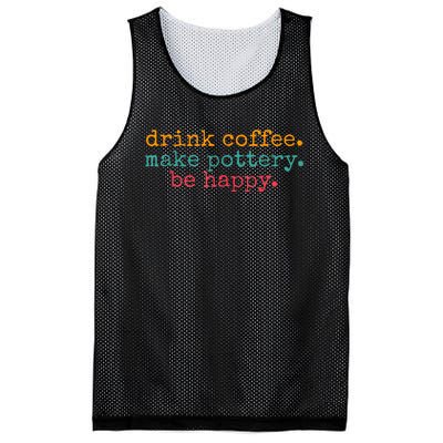 Vintage Retro Drink Coffee Make Pottery Be Happy Funny Mesh Reversible Basketball Jersey Tank