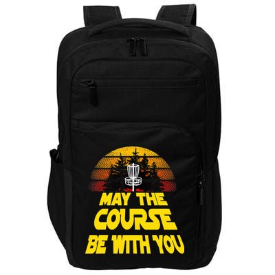 Vintage Retro Disc Golf May The Course Be With You Impact Tech Backpack