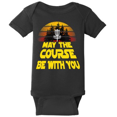 Vintage Retro Disc Golf May The Course Be With You Baby Bodysuit