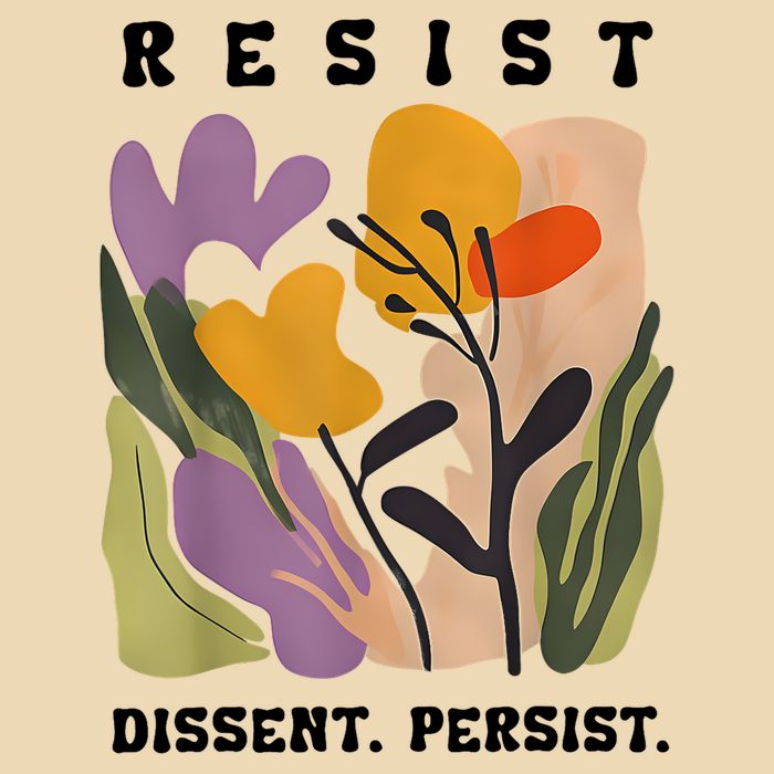 Vintage Resist Dissent Persist Floral Women's Bag