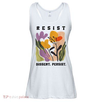 Vintage Resist Dissent Persist Floral Women's Ladies Essential Flowy Tank