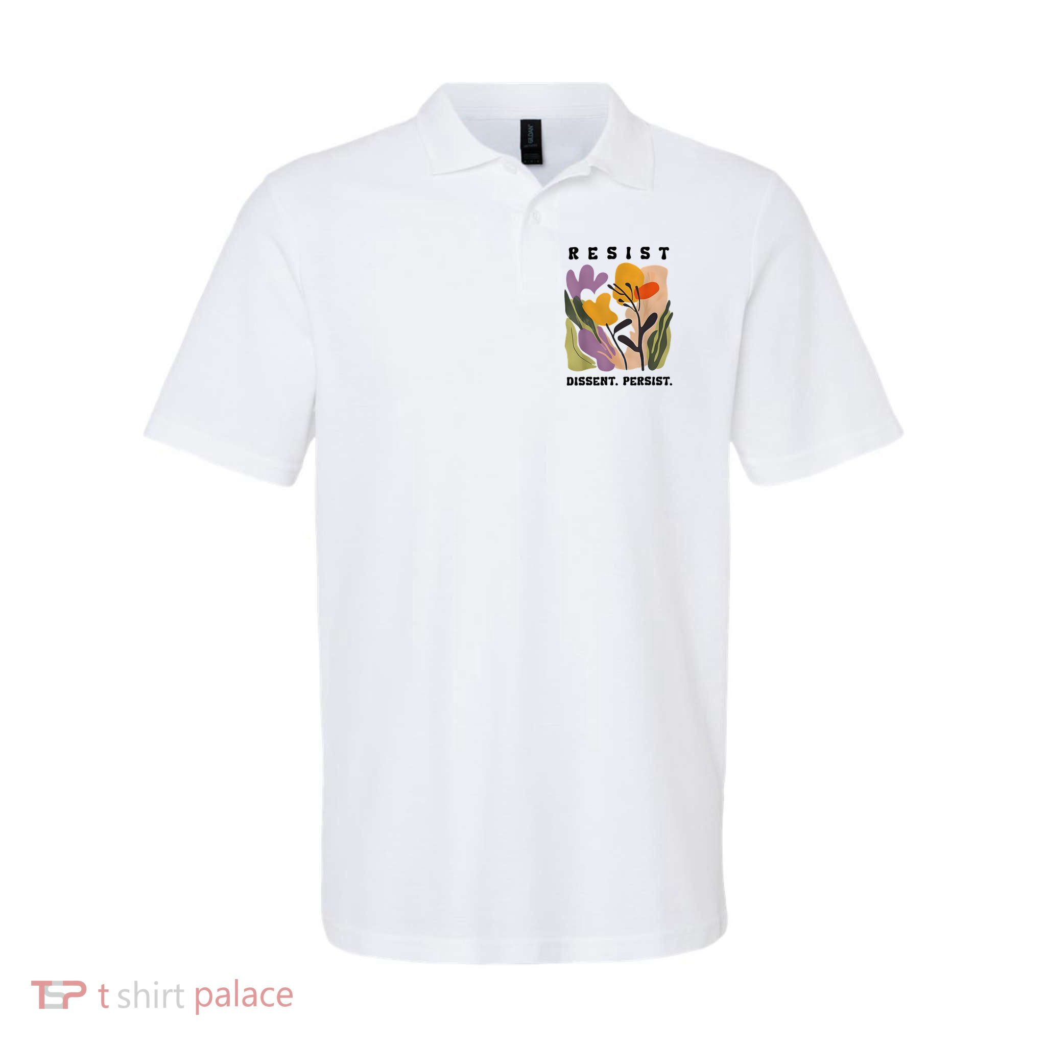 Vintage Resist Dissent Persist Floral Women's Polo