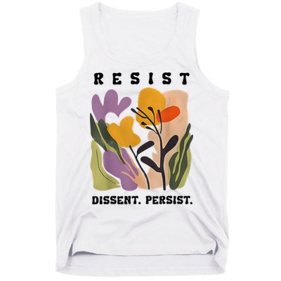 Vintage Resist Dissent Persist Floral Women's Tank Top