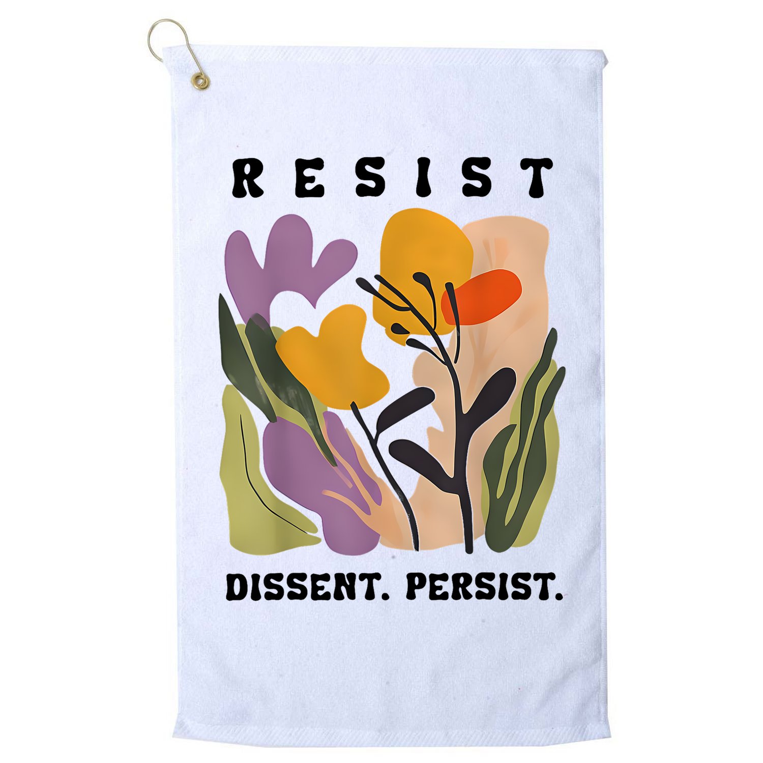 Vintage Resist Dissent Persist Floral Women's Golf Towel