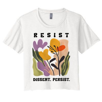 Vintage Resist Dissent Persist Floral Women's Crop Top