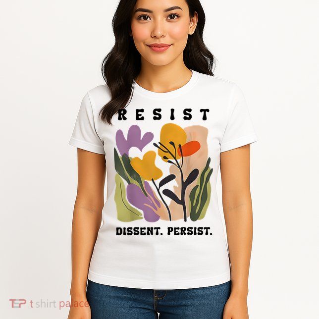Vintage Resist Dissent Persist Floral Women's Womens T-Shirt
