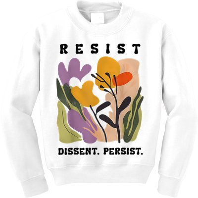 Vintage Resist Dissent Persist Floral Women's Kids Sweatshirt