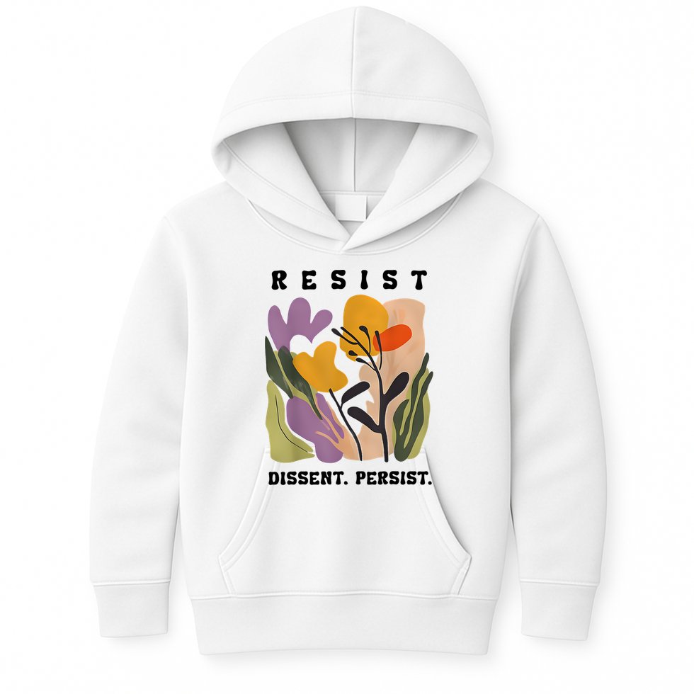 Vintage Resist Dissent Persist Floral Women's Kids Hoodie