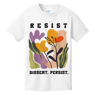 Vintage Resist Dissent Persist Floral Women's Kids T-Shirt