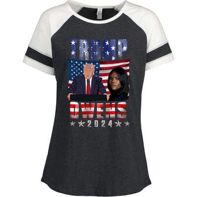 Vote Republican Donald Trump Candace Owens 2024 Election Enza Ladies Jersey Colorblock Tee