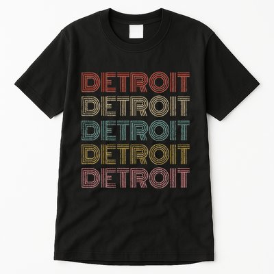 Vintage Retro Detroit Michigan 70s 80s Style Tall T-Shirt