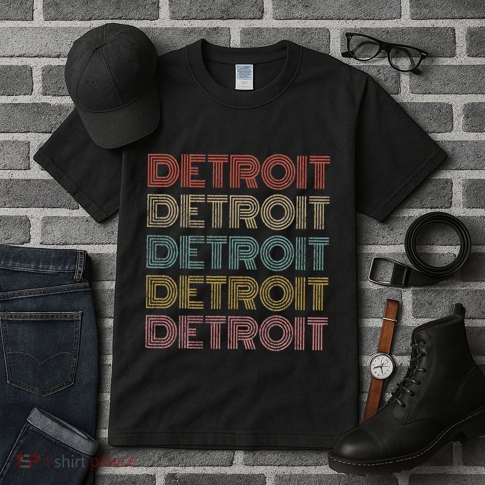 Vintage Retro Detroit Michigan 70s 80s Style Tall T-Shirt
