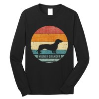 Vintage Retro Dachshund Grandpa Wiener Silhouette Puppy Love Long Sleeve Shirt