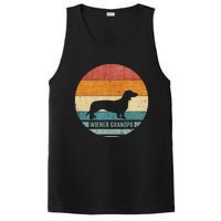 Vintage Retro Dachshund Grandpa Wiener Silhouette Puppy Love PosiCharge Competitor Tank