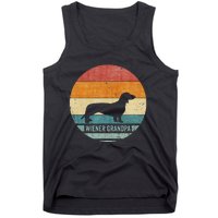 Vintage Retro Dachshund Grandpa Wiener Silhouette Puppy Love Tank Top