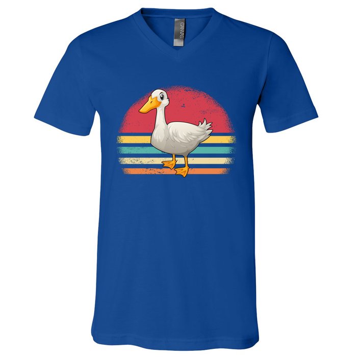 Vintage Retro Duck Gift V-Neck T-Shirt