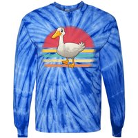 Vintage Retro Duck Gift Tie-Dye Long Sleeve Shirt