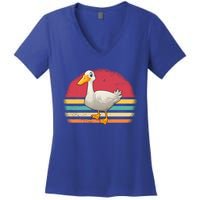 Vintage Retro Duck Gift Women's V-Neck T-Shirt