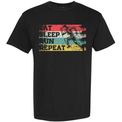 Vintage Retro Eat Sleep Run Repeat Funny Running Runner Gift Garment-Dyed Heavyweight T-Shirt