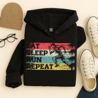 Vintage Retro Eat Sleep Run Repeat Funny Running Runner Gift Hoodie