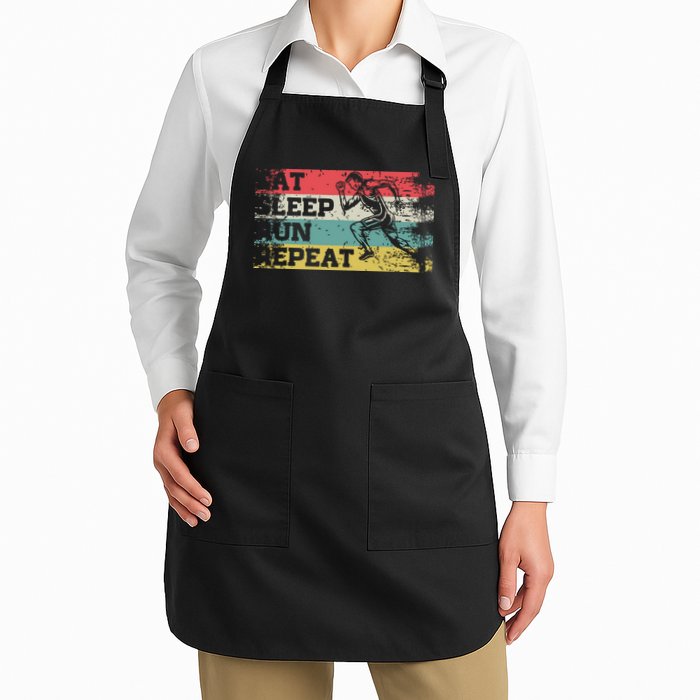 Vintage Retro Eat Sleep Run Repeat Funny Running Runner Gift Apron