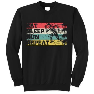 Vintage Retro Eat Sleep Run Repeat Funny Running Runner Gift Sweatshirt