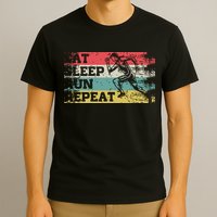 Vintage Retro Eat Sleep Run Repeat Funny Running Runner Gift T-Shirt