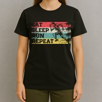 Vintage Retro Eat Sleep Run Repeat Funny Running Runner Gift T-Shirt