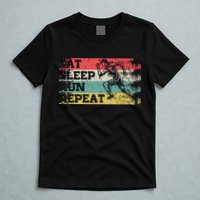 Vintage Retro Eat Sleep Run Repeat Funny Running Runner Gift T-Shirt