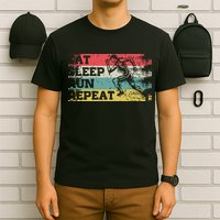 Vintage Retro Eat Sleep Run Repeat Funny Running Runner Gift T-Shirt