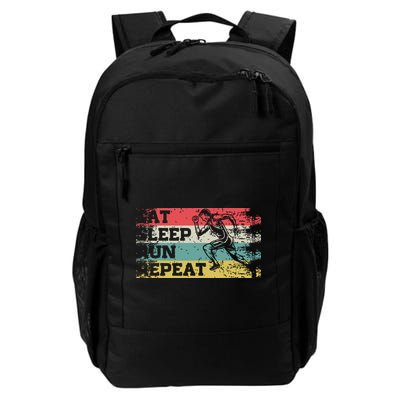 Vintage Retro Eat Sleep Run Repeat Funny Running Runner Gift Backpack