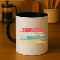Vintage Retro Eat Sleep Run Repeat Funny Running Runner Gift Mug