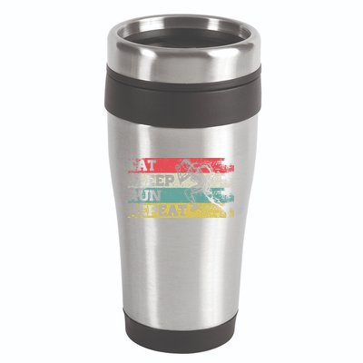 Vintage Retro Eat Sleep Run Repeat Funny Running Runner Gift 16oz Travel Tumbler