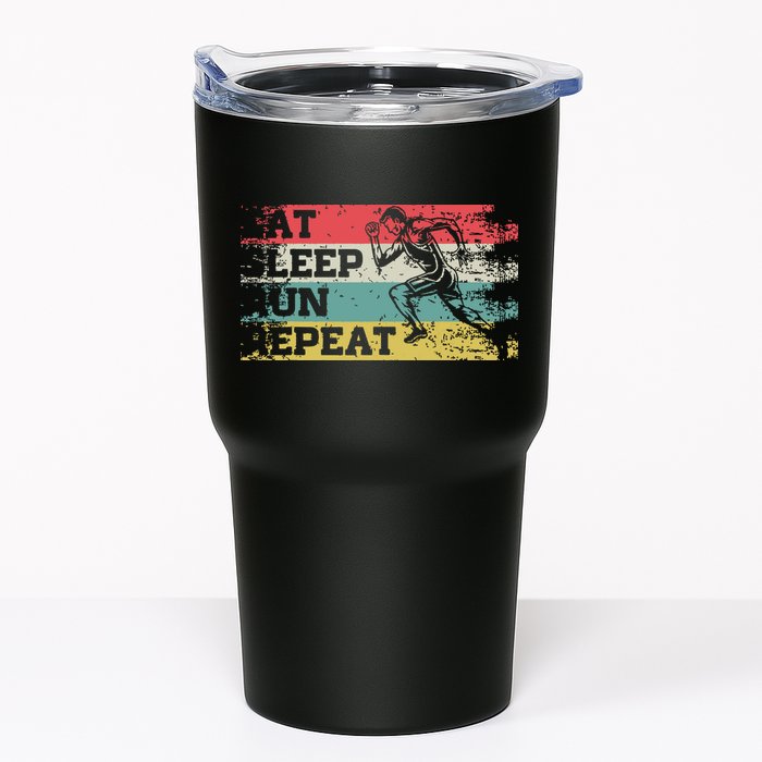 Vintage Retro Eat Sleep Run Repeat Funny Running Runner Gift Tumbler