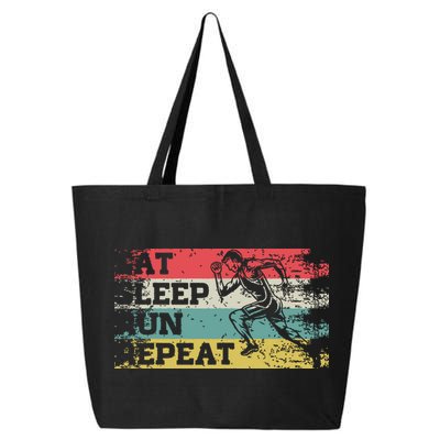 Vintage Retro Eat Sleep Run Repeat Funny Running Runner Gift 25L Jumbo Tote