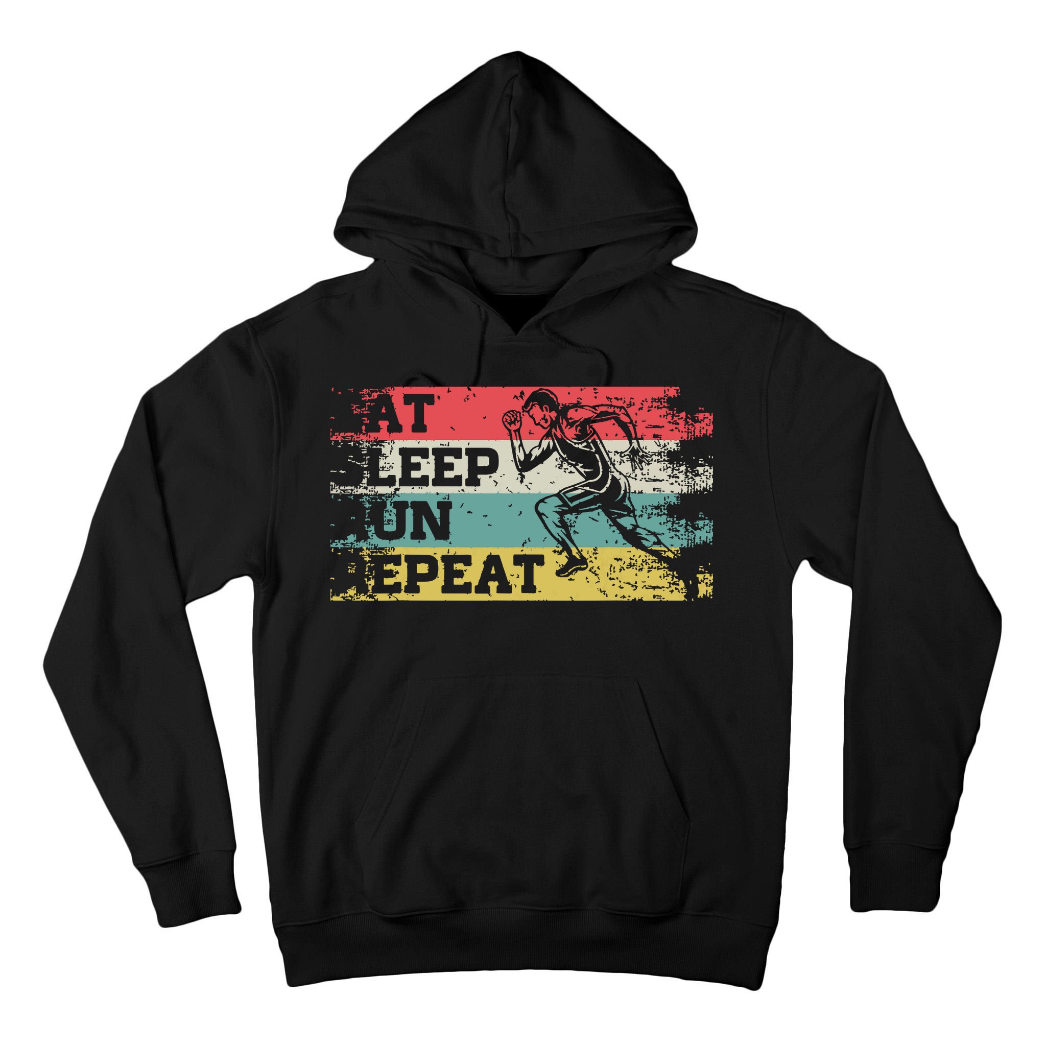 Vintage Retro Eat Sleep Run Repeat Funny Running Runner Gift Tall Hoodie