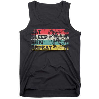 Vintage Retro Eat Sleep Run Repeat Funny Running Runner Gift Tank Top