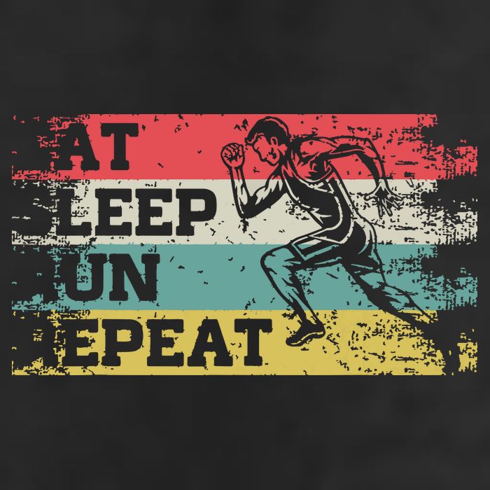 Vintage Retro Eat Sleep Run Repeat Funny Running Runner Gift Golf Towel