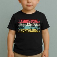 Vintage Retro Eat Sleep Run Repeat Funny Running Runner Gift Toddler T-Shirt