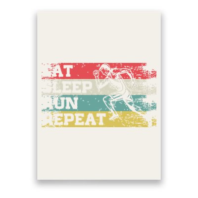 Vintage Retro Eat Sleep Run Repeat Funny Running Runner Gift Poster