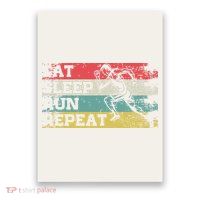 Vintage Retro Eat Sleep Run Repeat Funny Running Runner Gift Poster