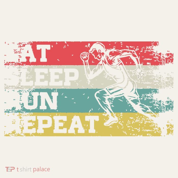 Vintage Retro Eat Sleep Run Repeat Funny Running Runner Gift Poster