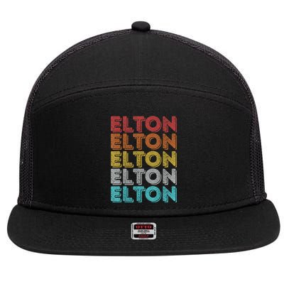 Vintage Retro Elton 7 Panel Mesh Trucker Snapback Hat