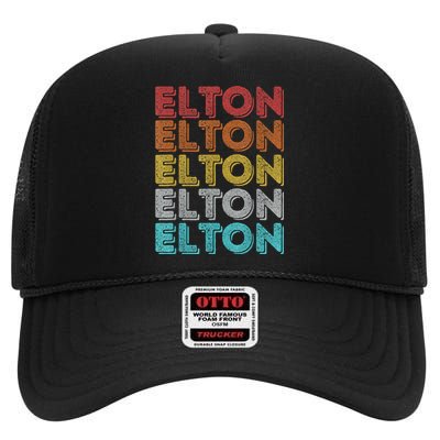 Vintage Retro Elton High Crown Mesh Back Trucker Hat